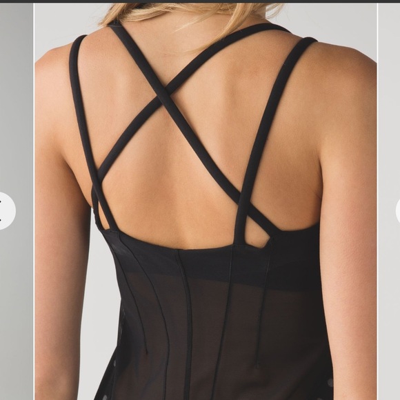 Lululemon Exquisite Tank Black Polka Dot Mesh - Size 4 - Picture 7 of 7